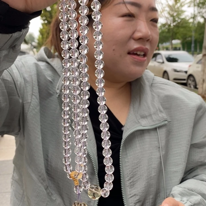 未镶嵌珠宝半成品水晶白水晶108颗多样性发其一