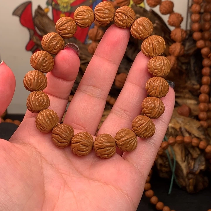 桃核吊坠14精工金豆手串