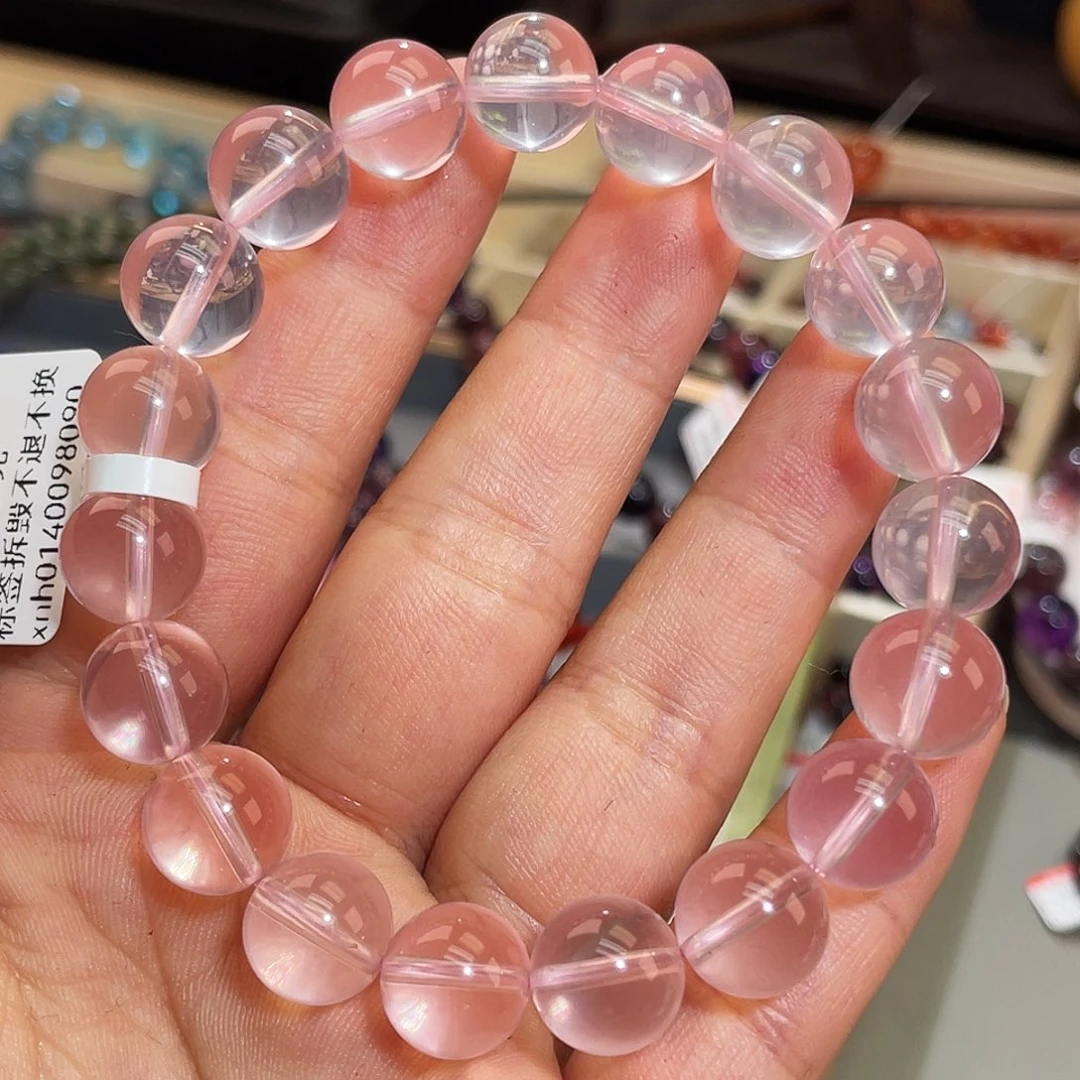 水晶手链未镶嵌冰橘粉11