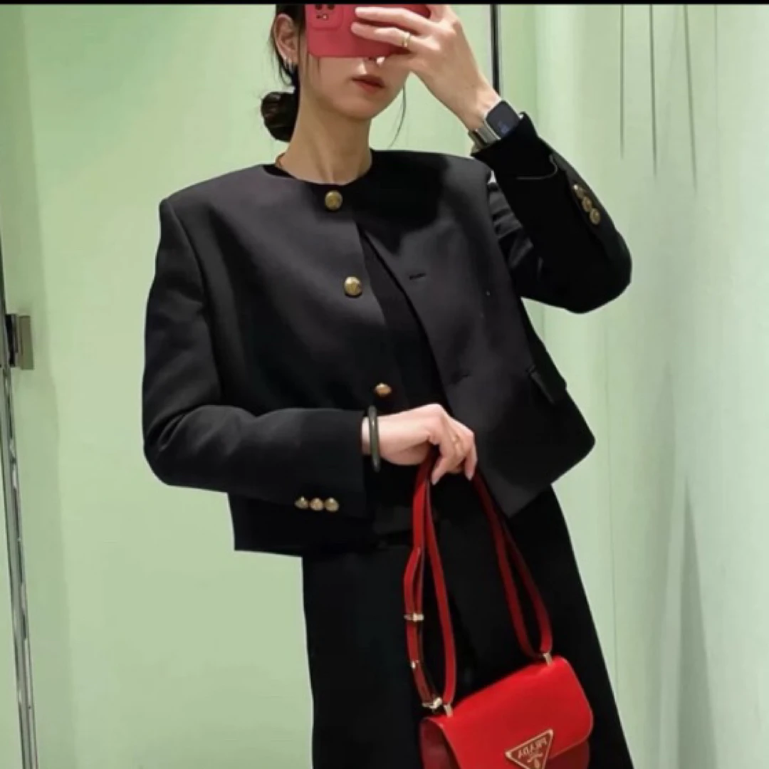 未使用 Prada/普拉达 单排扣斜纹针织外套 36码 03023