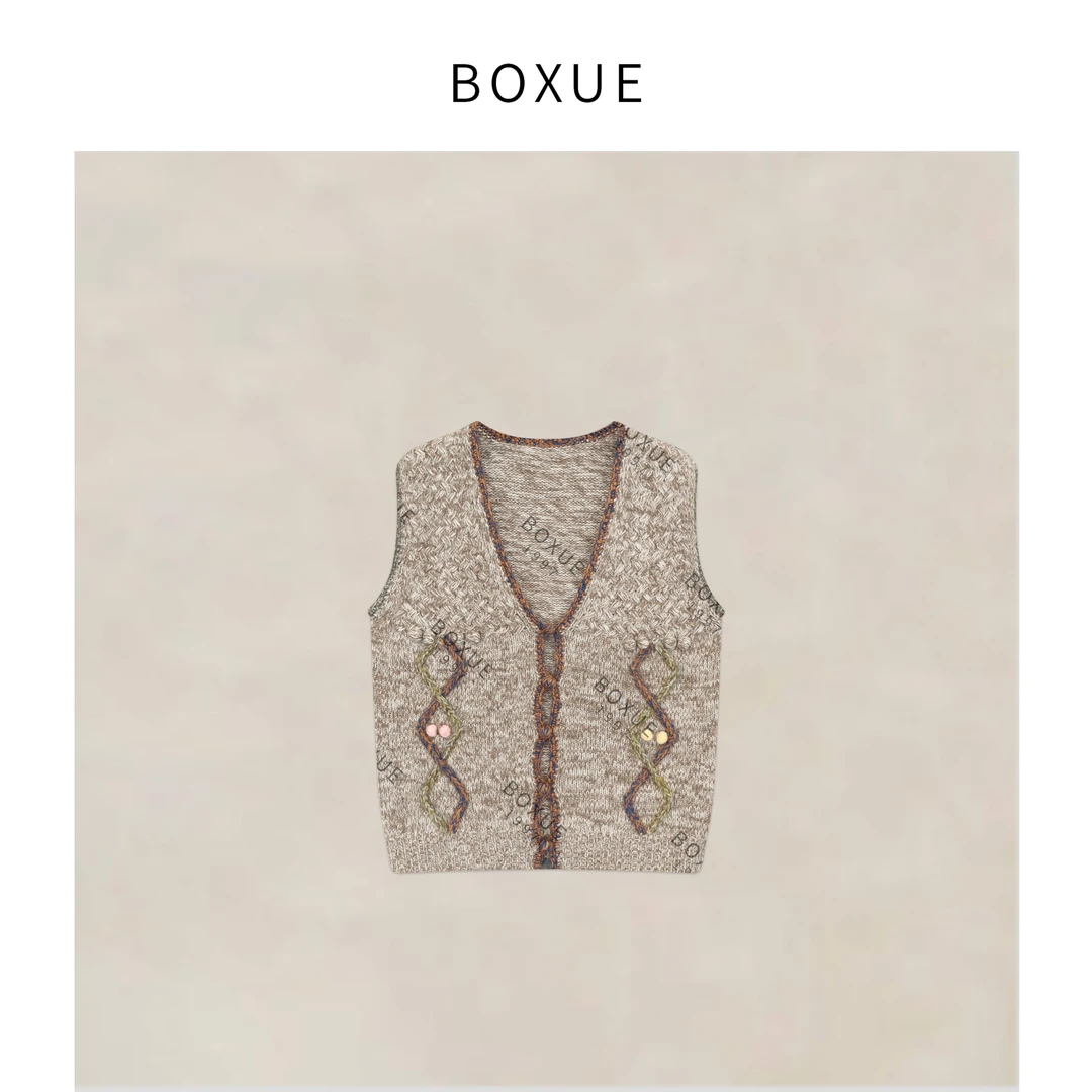 BOXUE “白露” 2025秋季高级感绵.羊.毛轻奢马夹 外套#250909W4600