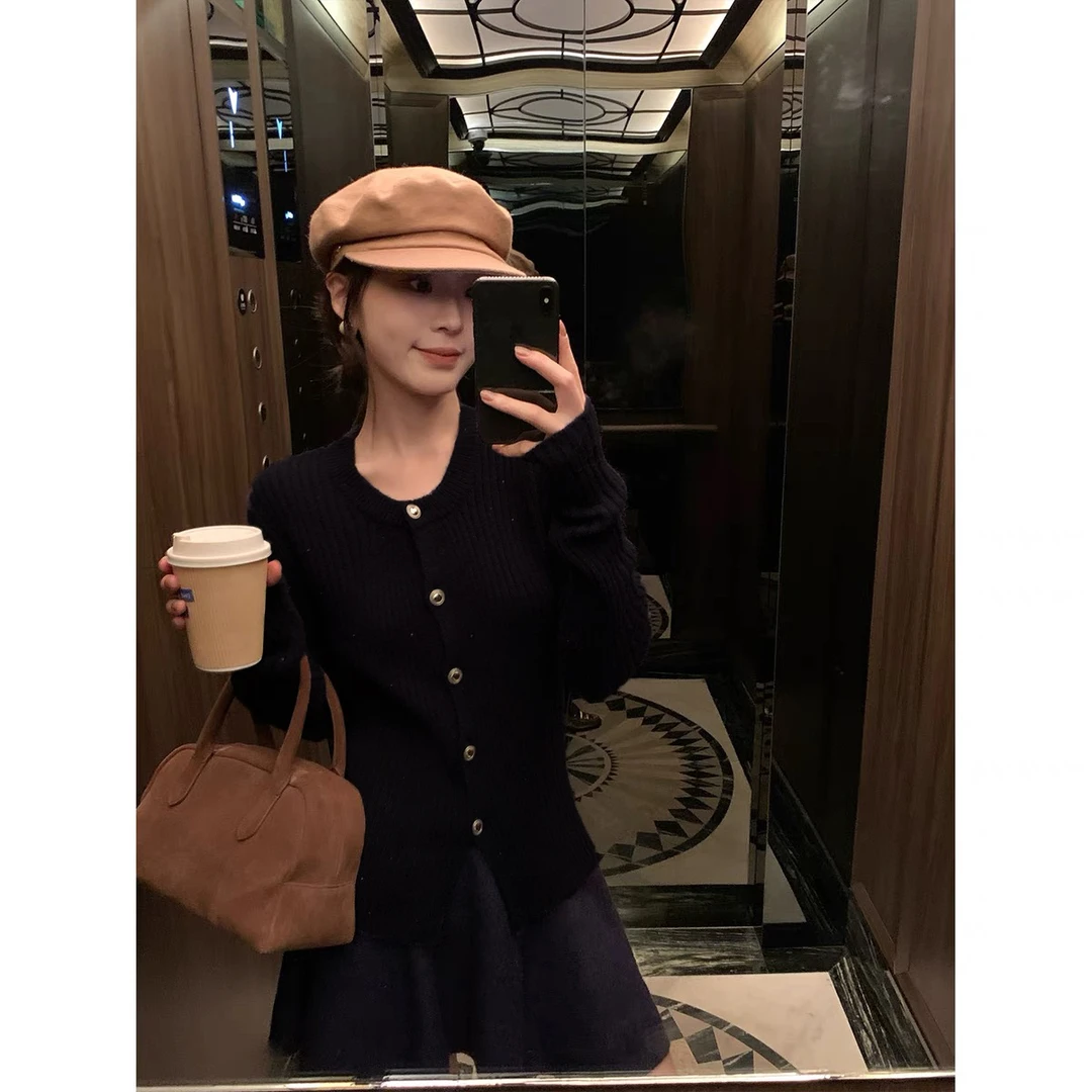 【美拉德色】3848开衫外套超柔软新款高品质圆领上衣