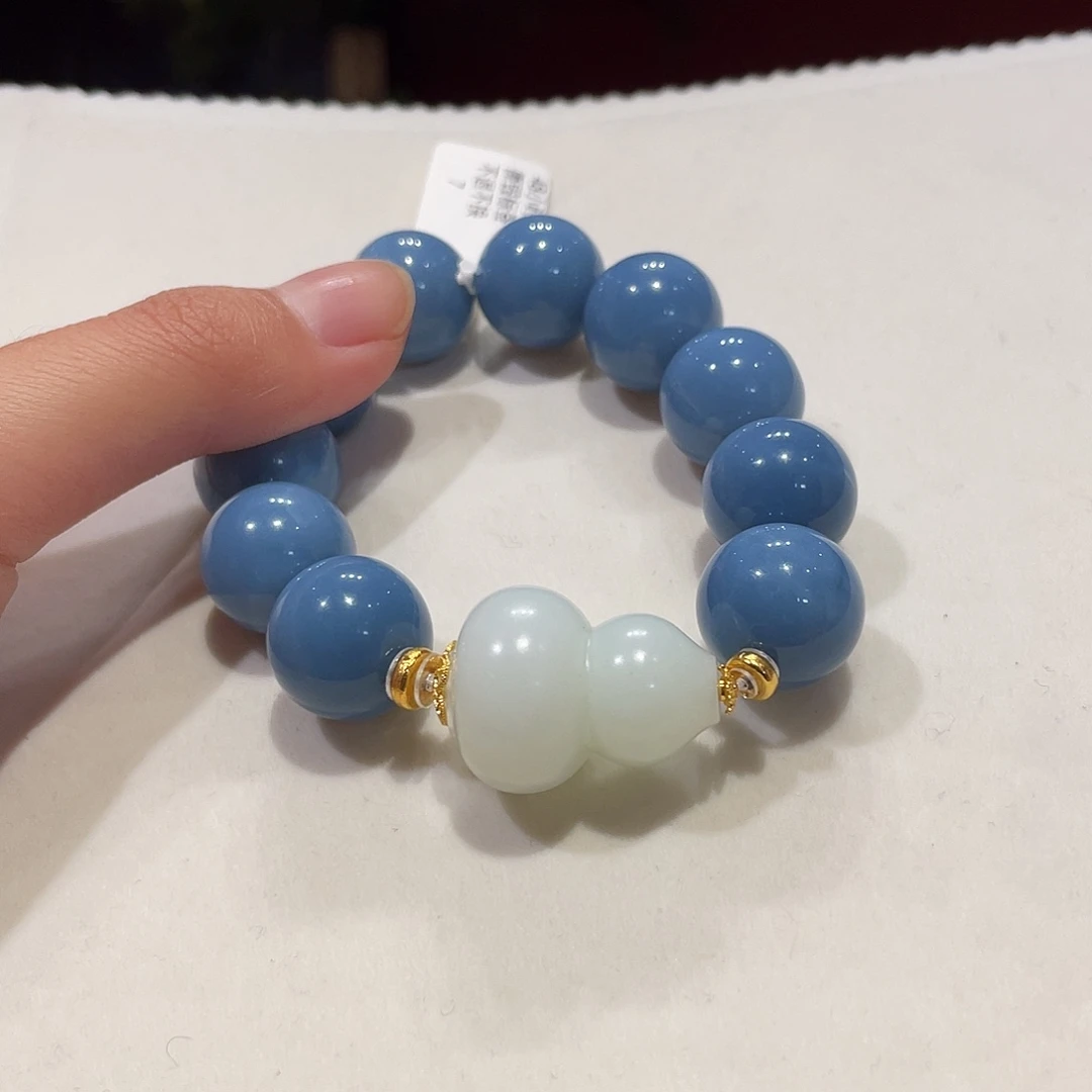 蛋白石未镶嵌手串蓝澳宝