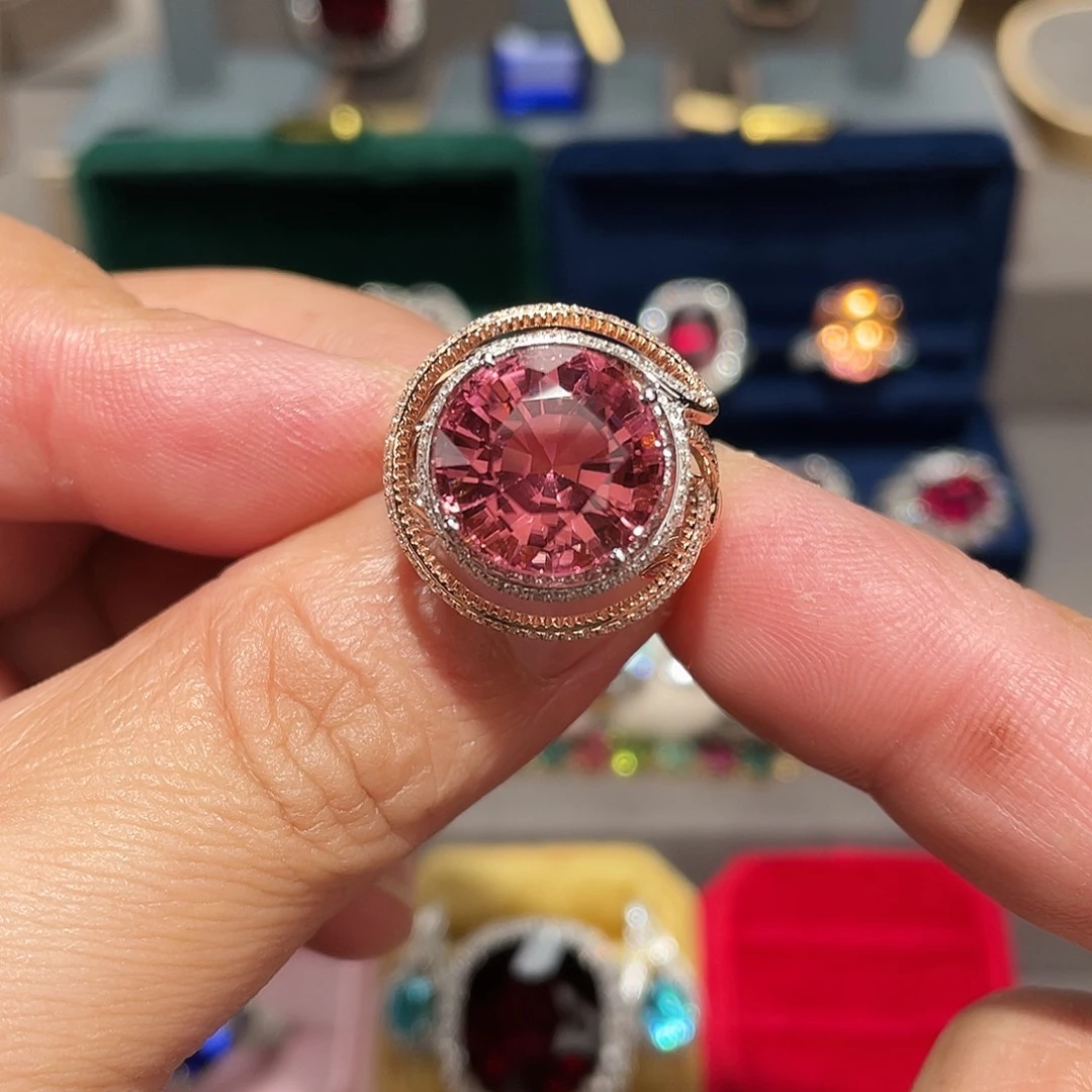 碧玺戒指18K金镶嵌10.75ct