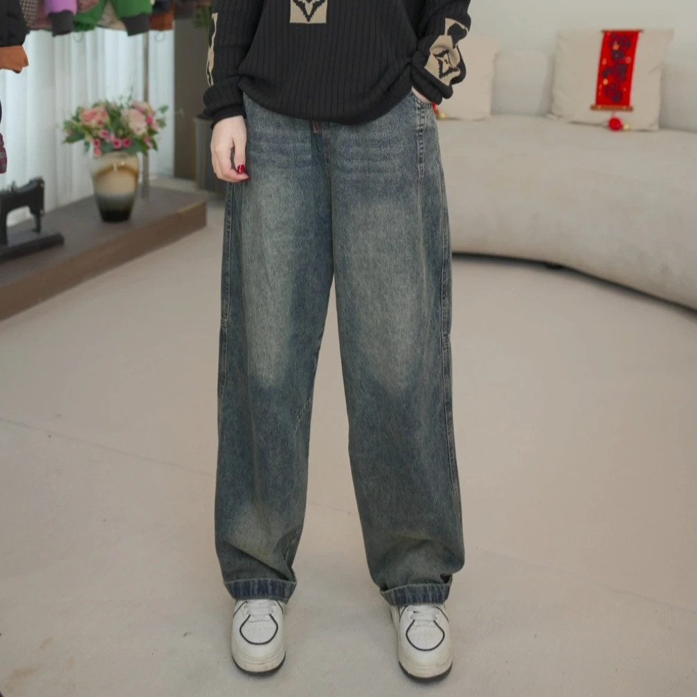 春秋新款牛仔裤加绒加厚休闲女装