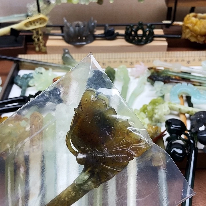 岫玉发簪未镶嵌莫**回