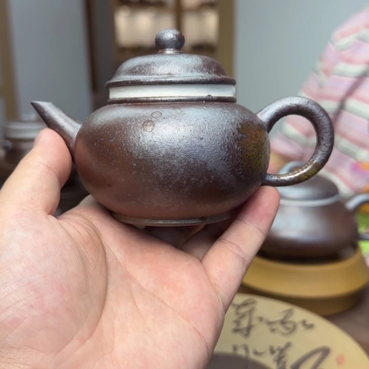 茶壶紫砂底槽清柴烧水平壶170Cc