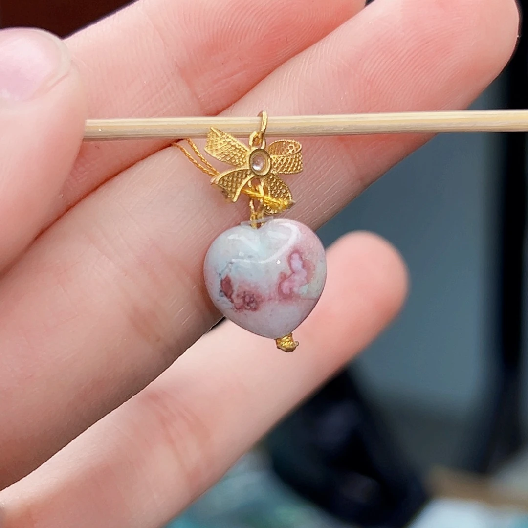 绿松石珠宝奇石18K金镶嵌