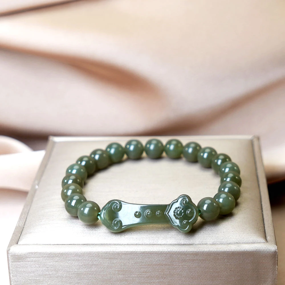 天然和田玉配和田玉如意手链 多样性发一 SL493