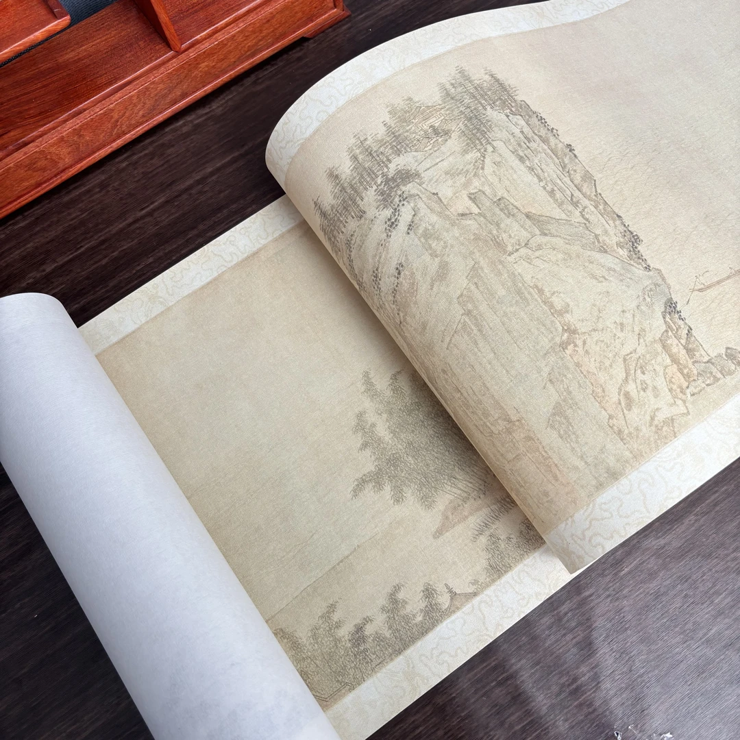 景阳阁68g蜡染砑光纸 明_戴进_长江万里图 长卷书法直播间福利