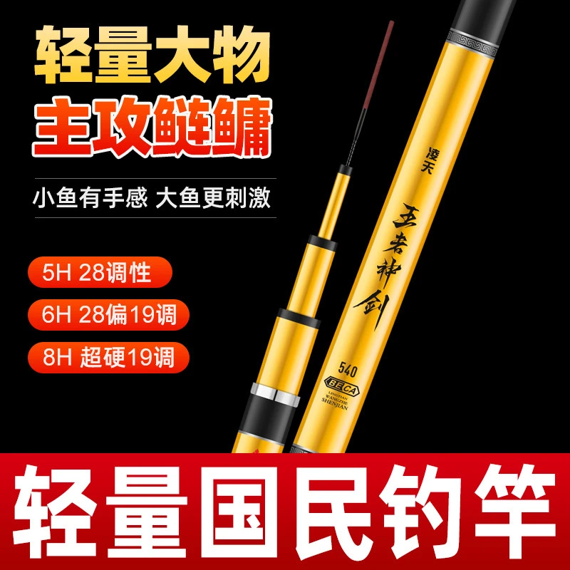 德国凌天王者神剑钓鱼竿手竿碳素台钓竿超轻超硬大物杆19调6H正品