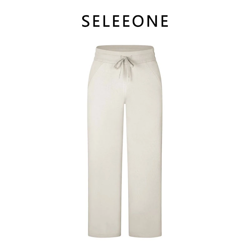 SELEEONE同款宽松运动卫裤阔腿裤修身腿形显腿长百搭休闲裤134