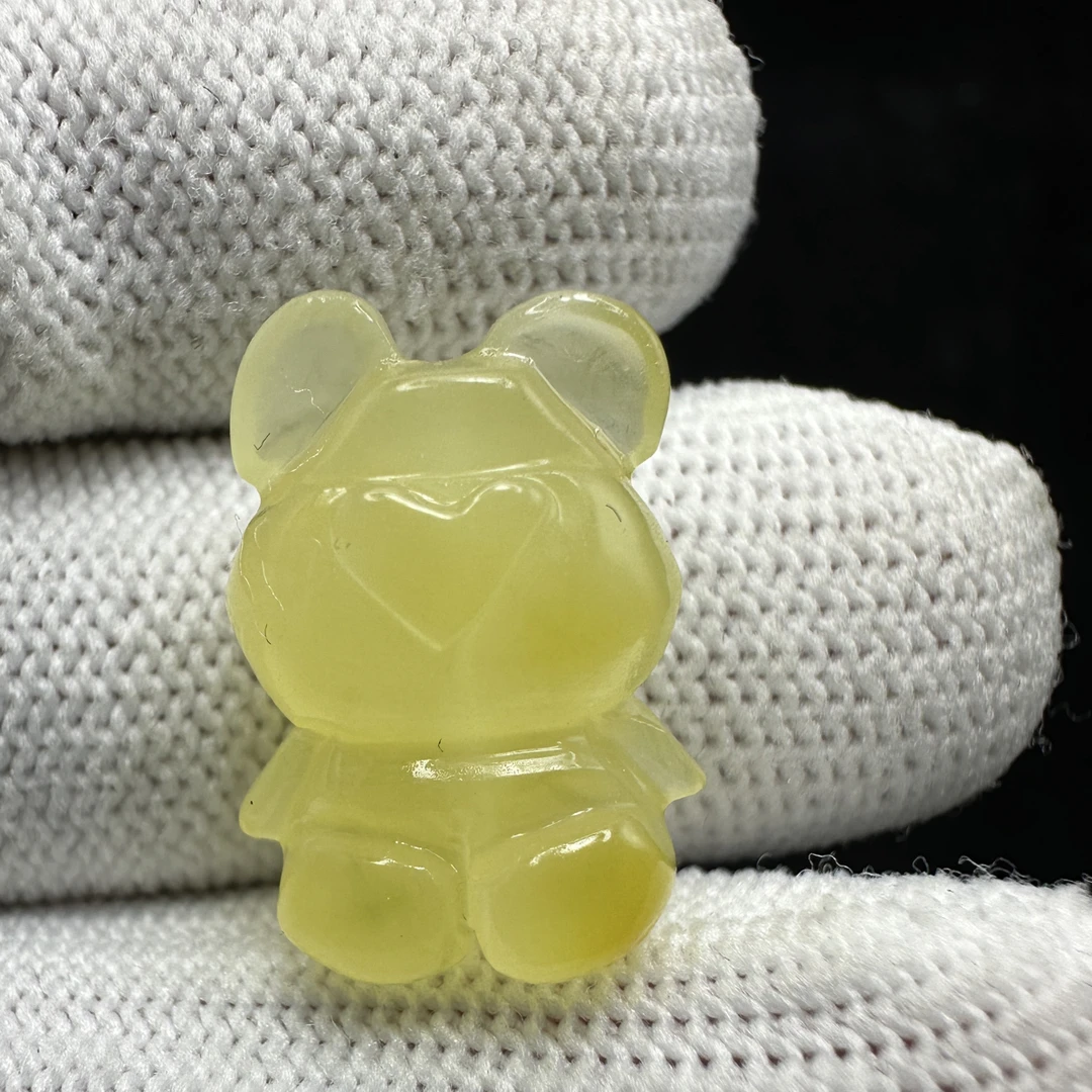 Z1759天然蜜蜡奶黄俏色小熊尺寸14✖️18✖️10无优化
