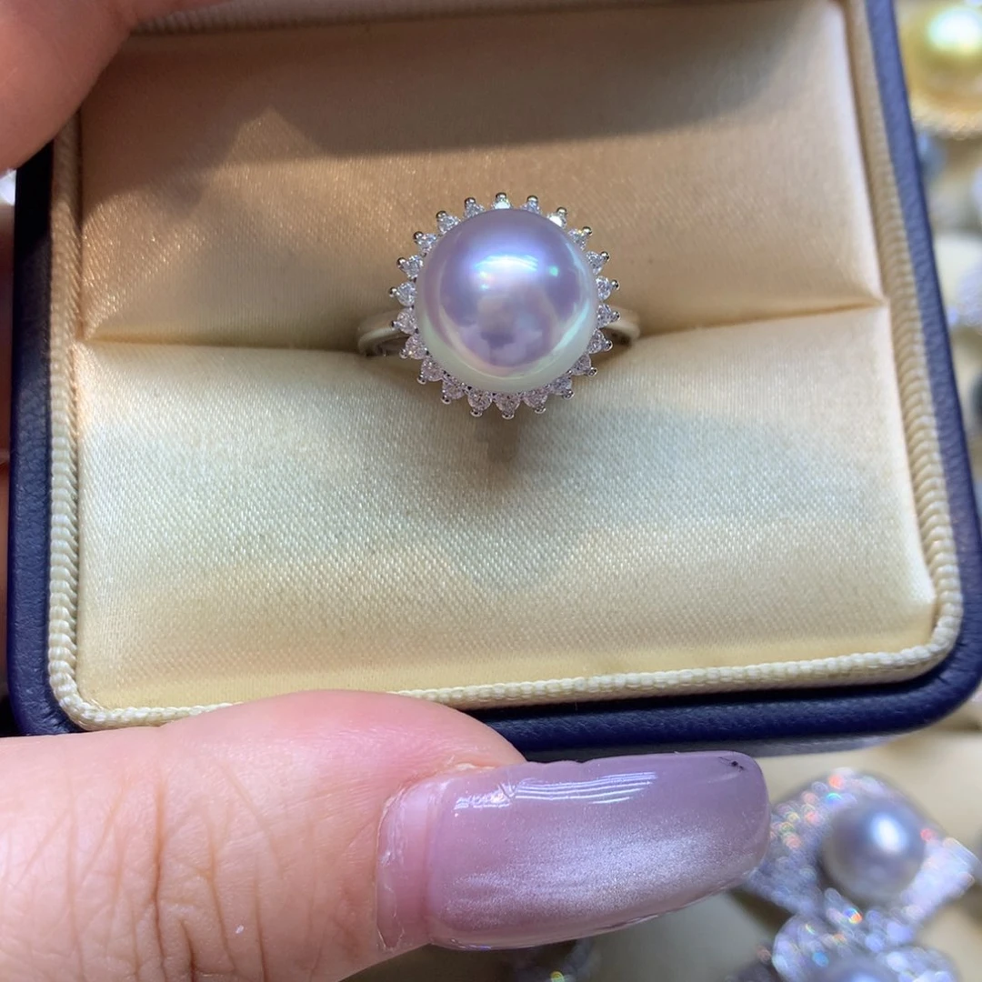 银S925镶嵌戒指海水珍珠