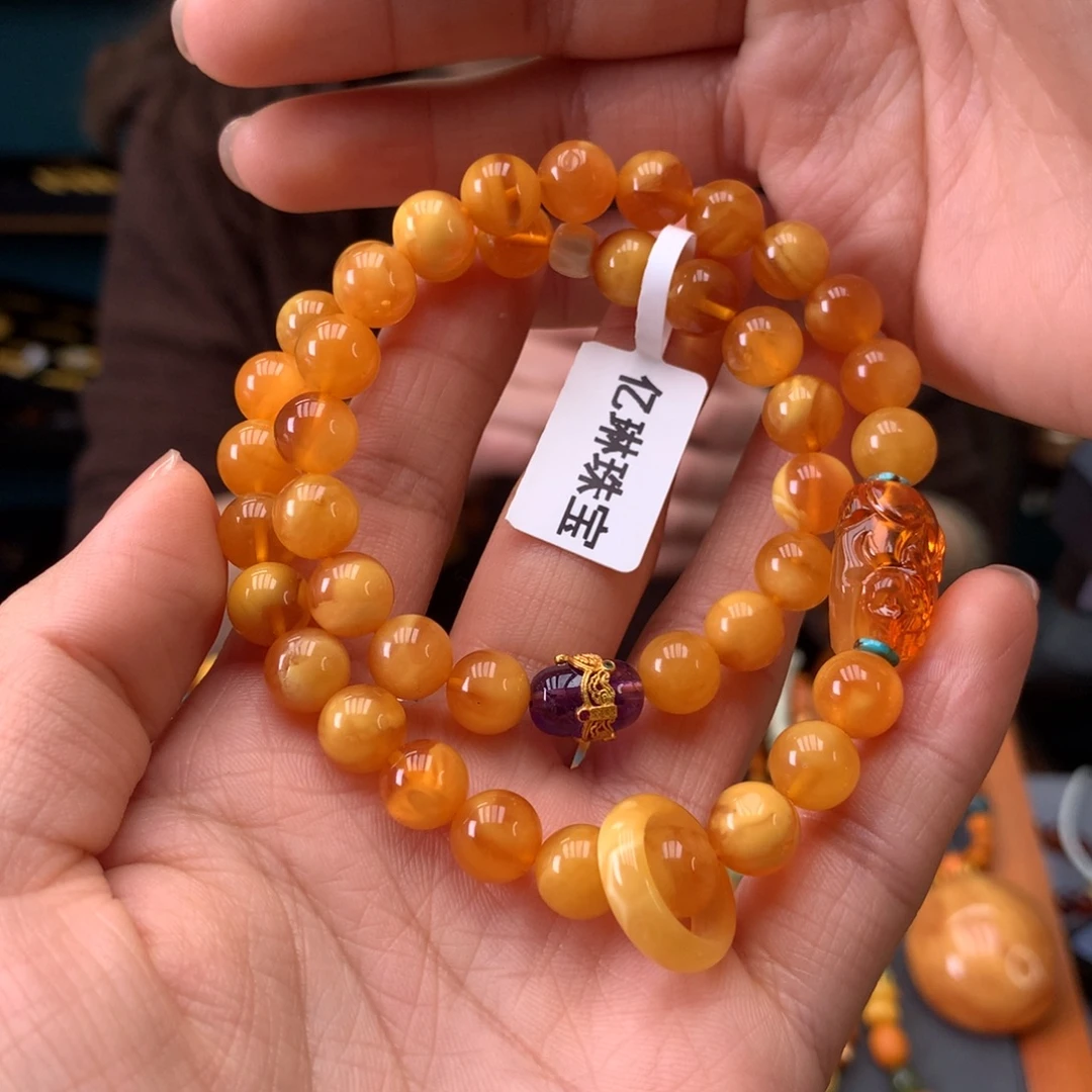 蜜蜡未镶嵌手串天然