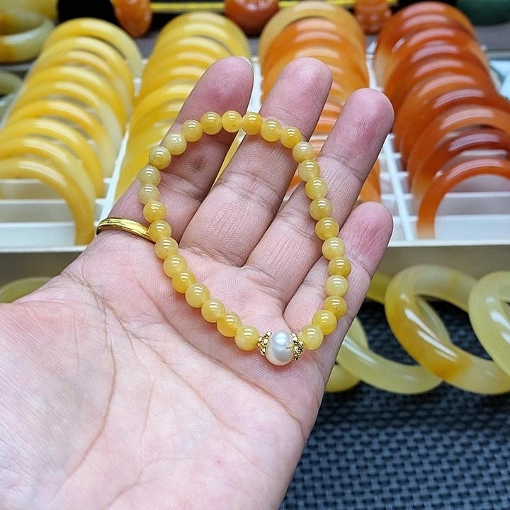 石英质玉（黄龙玉）未镶嵌手链