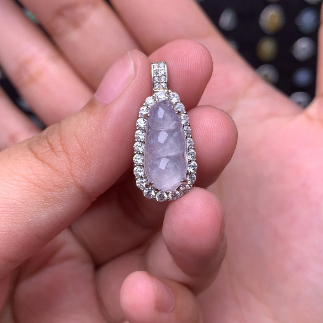 吊坠(赠链)银S925镶嵌翡翠