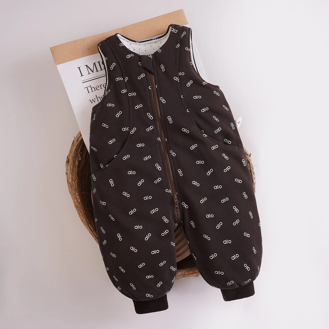 宝宝夹棉背带400克连体衣拉链卡通可爱休闲裤棉花婴儿裤子韩版