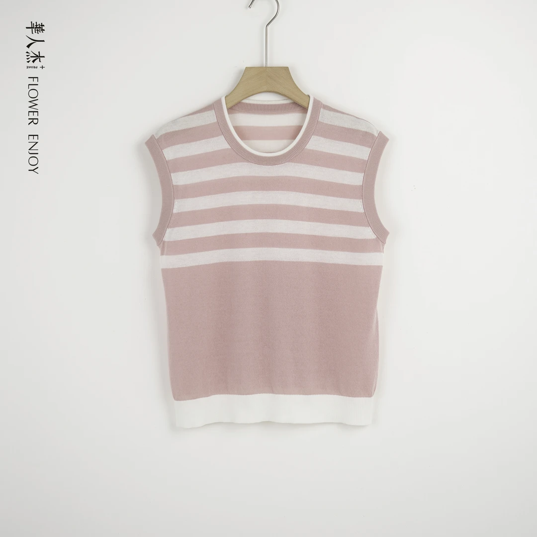 华人杰2025春季装新款时尚百搭女士显瘦无袖针织马甲背心女