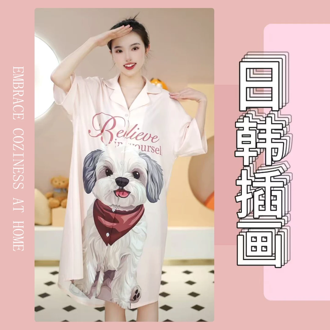 中长款女气质常规款夏季睡裙显瘦连衣裙宽松韩版百搭时尚