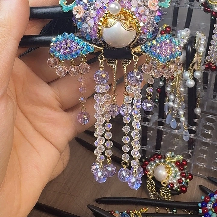 开***心古风刀马旦发簪发饰