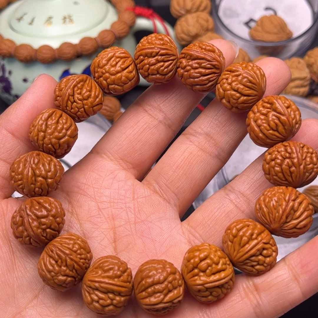 清***月桃核吊坠龙纹桃核