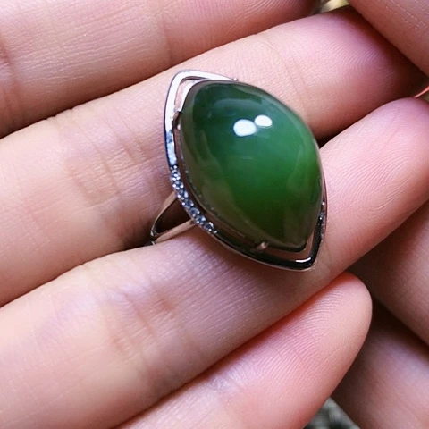 和田玉银S925镶嵌挂件