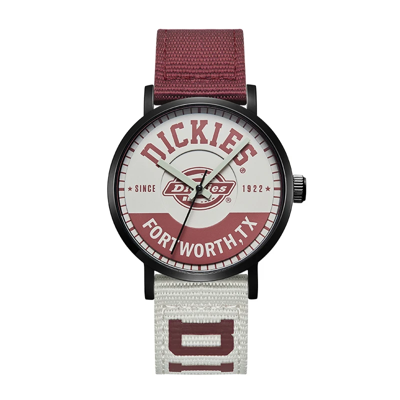 Dickies适合初高中生考试学生静音防水帆布创意表盘潮流石英表274