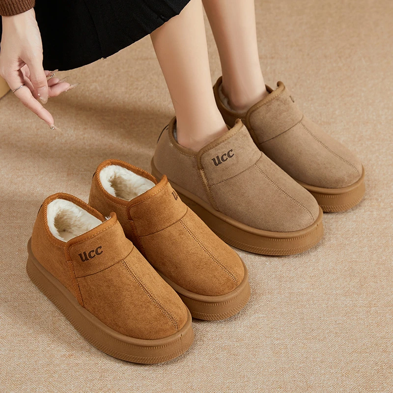 冬季爆款UCC雪地靴一脚蹬舒适百搭软底软面短靴时尚保暖冬天棉鞋