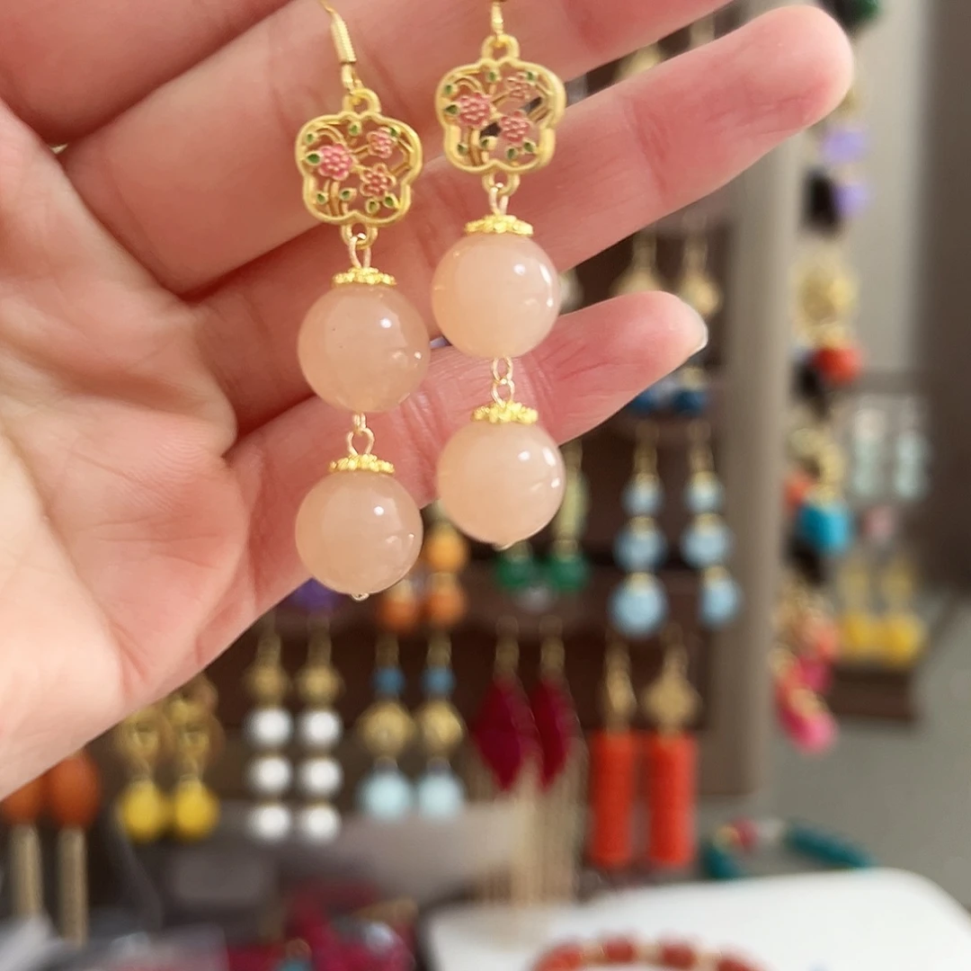 未镶嵌翡翠耳饰古风