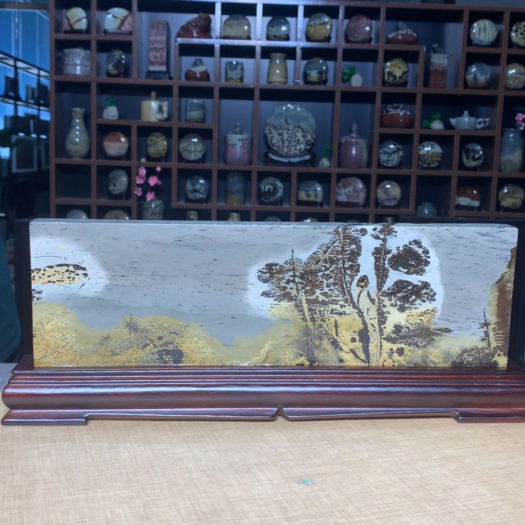 紫砂广西国画石，收藏观赏福**天