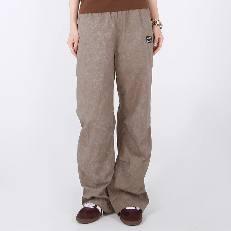 嬉游记原创2024秋季新款宽松运动棉质休闲裤女显瘦高腰束脚工装裤