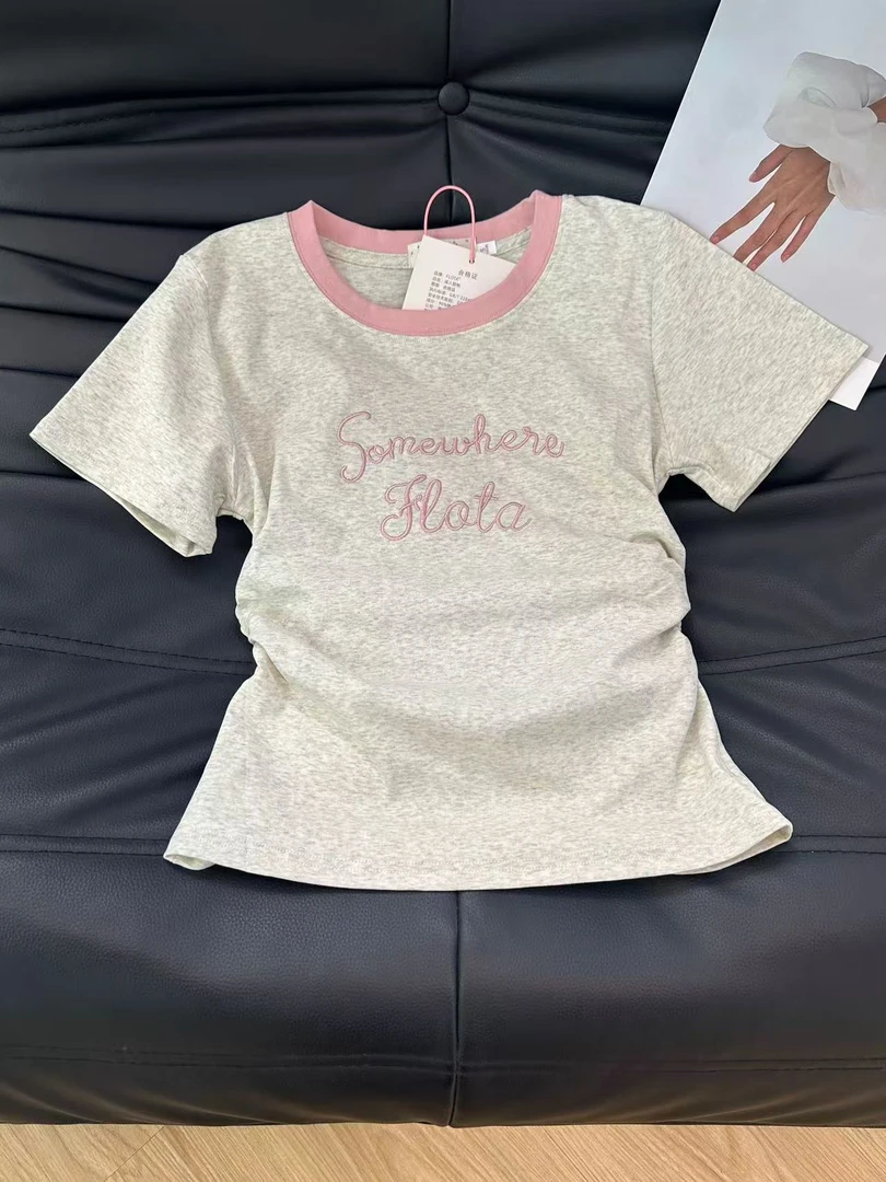 非图片款限直播间下单【301-400】格子刺绣常规款宽松型短袖可脱卸.