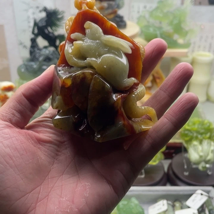 蛇纹石玉未镶嵌四大名玉手把