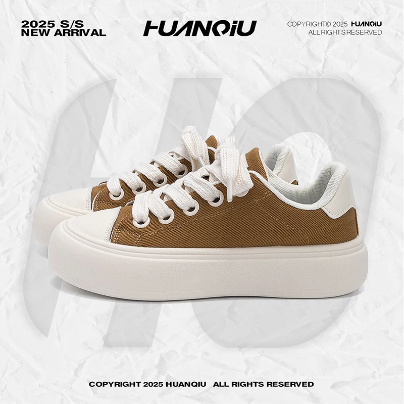 环球休闲潮鞋男款夏季2025新款低帮男鞋百搭时尚男生增高厚底板鞋