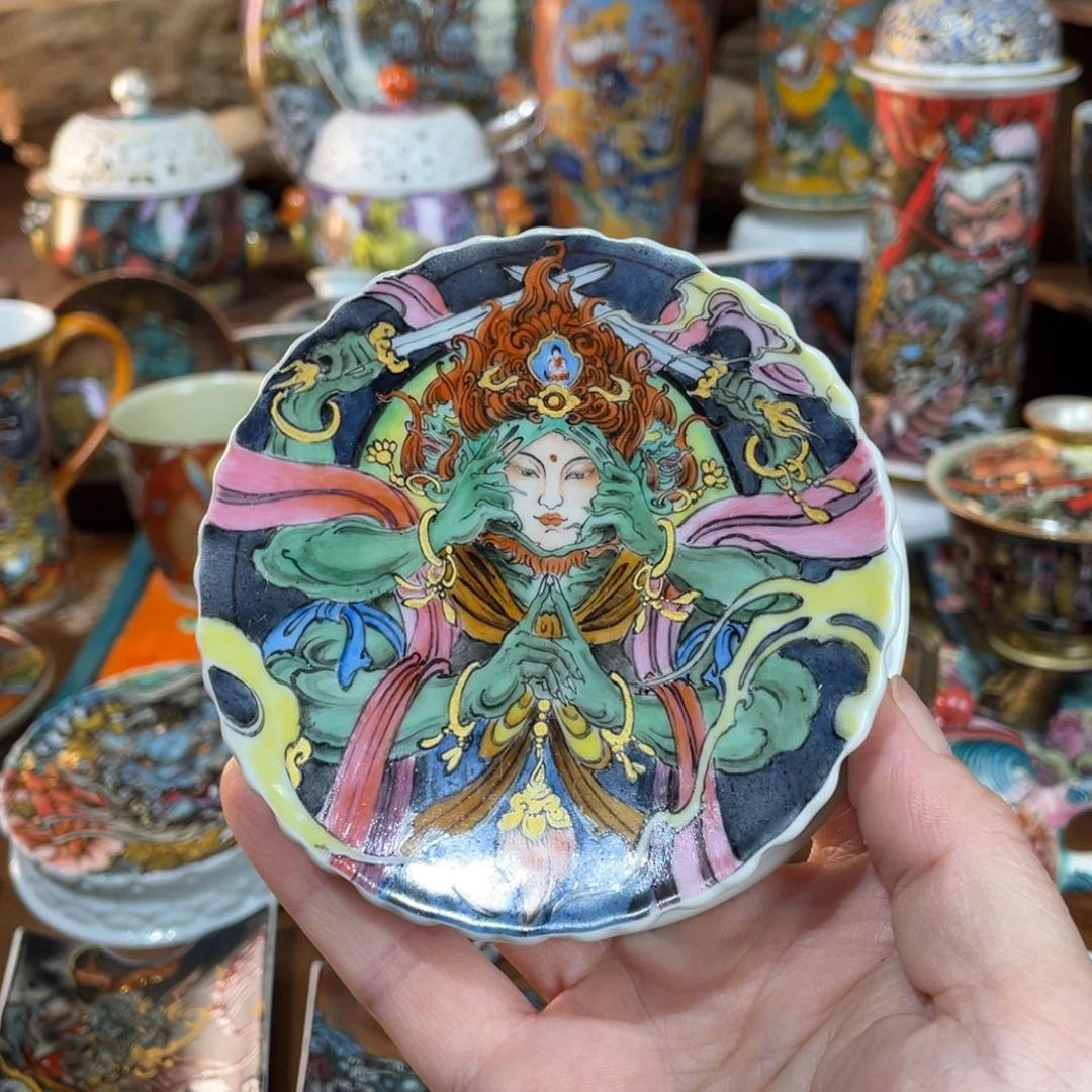 【闪购商品】撕脸明王盖置 唐卡