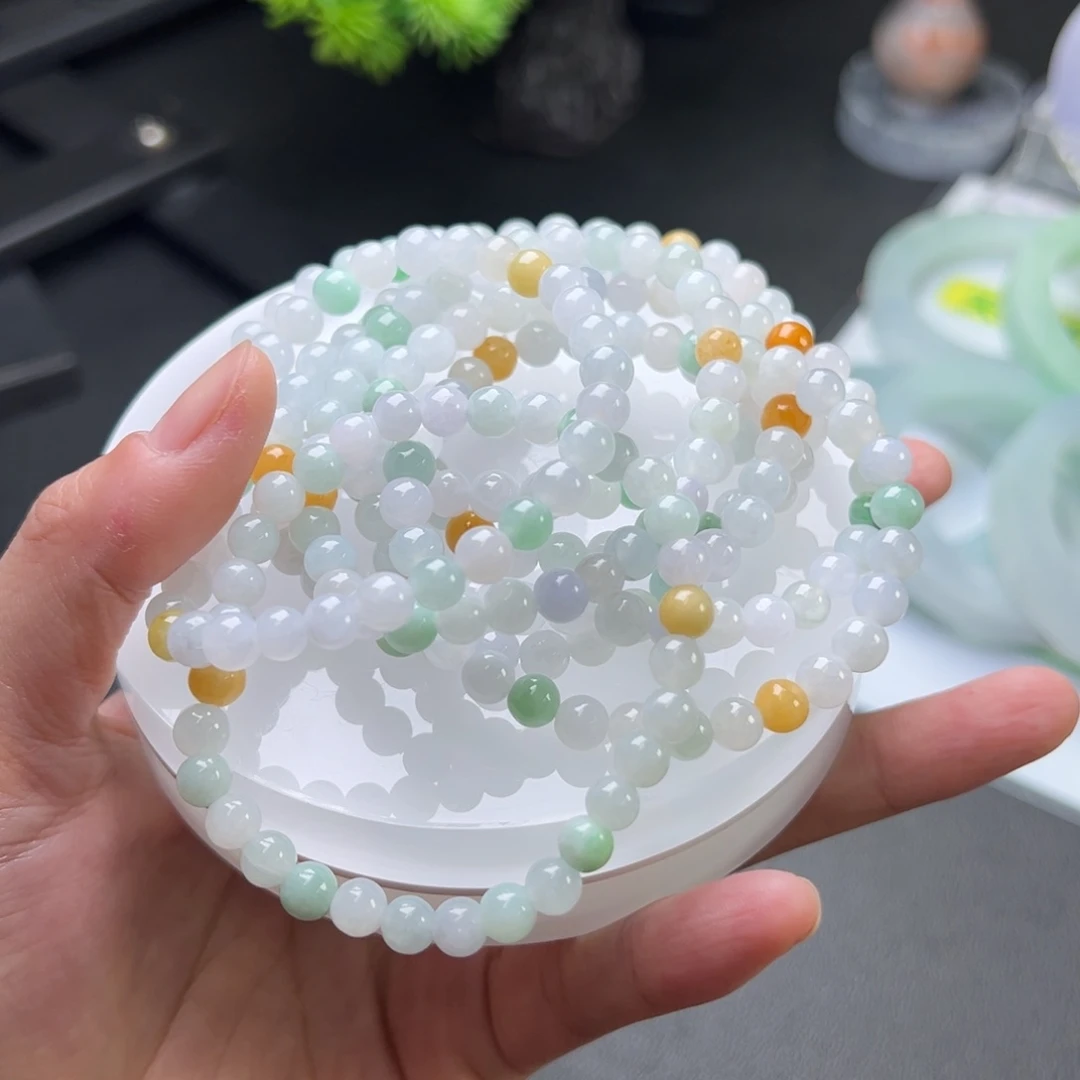 翡翠未镶嵌套链手串