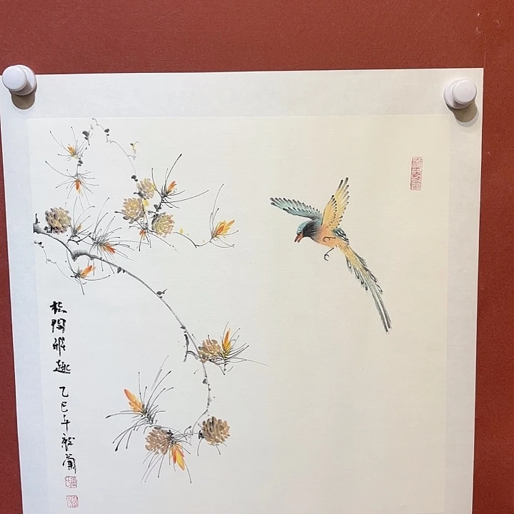 国画听兰老师花鸟