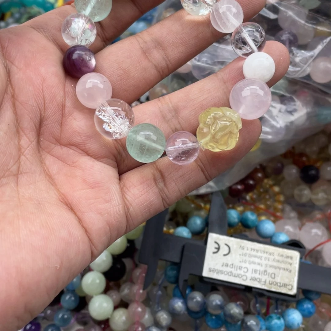 银S925镶嵌手链烟晶婕*