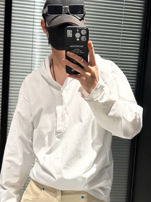 尚锋男装21004春季设计款个性时尚休闲连帽内搭打底T恤