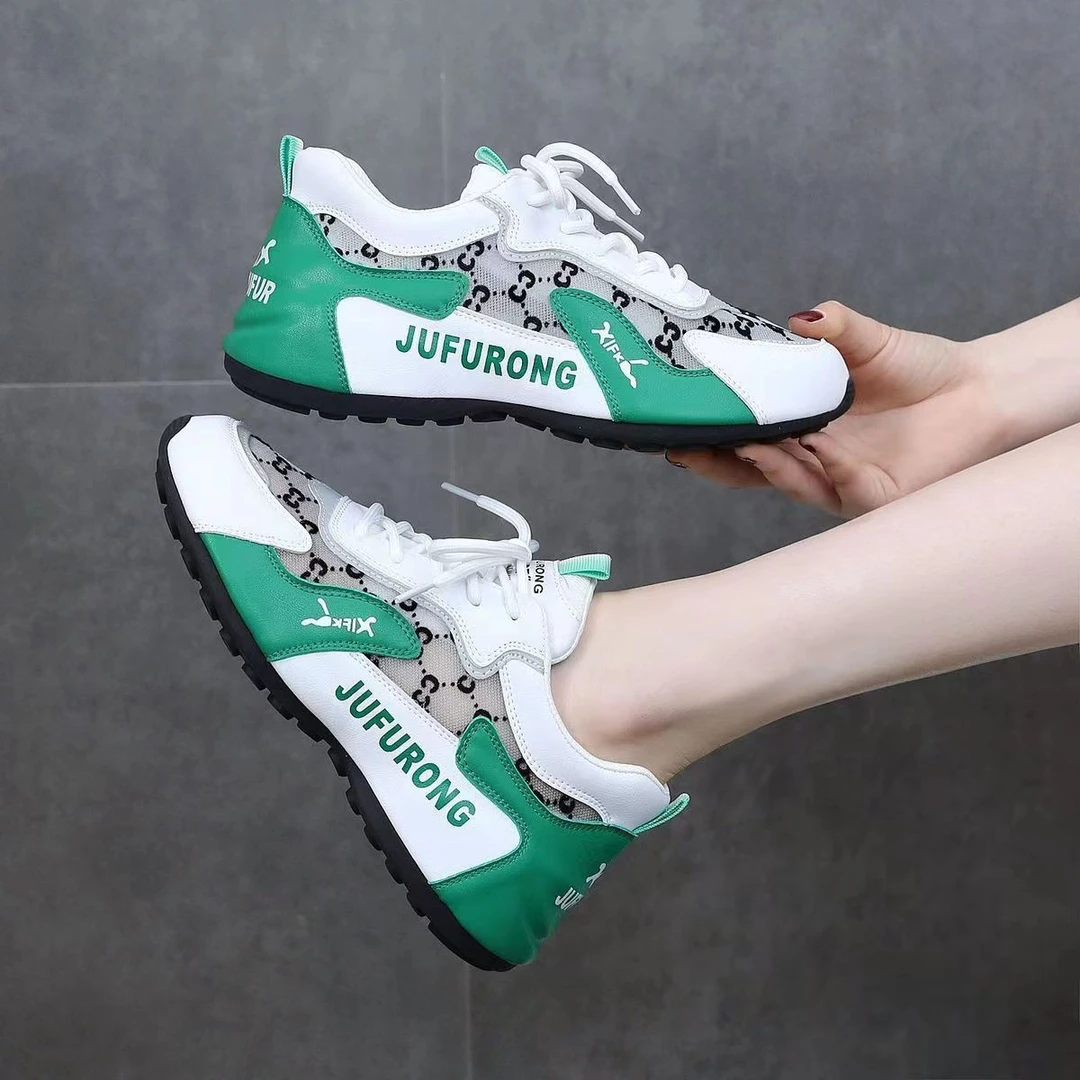 男女鞋2025新款网面时尚透气跑步鞋增高百搭运动休闲鞋