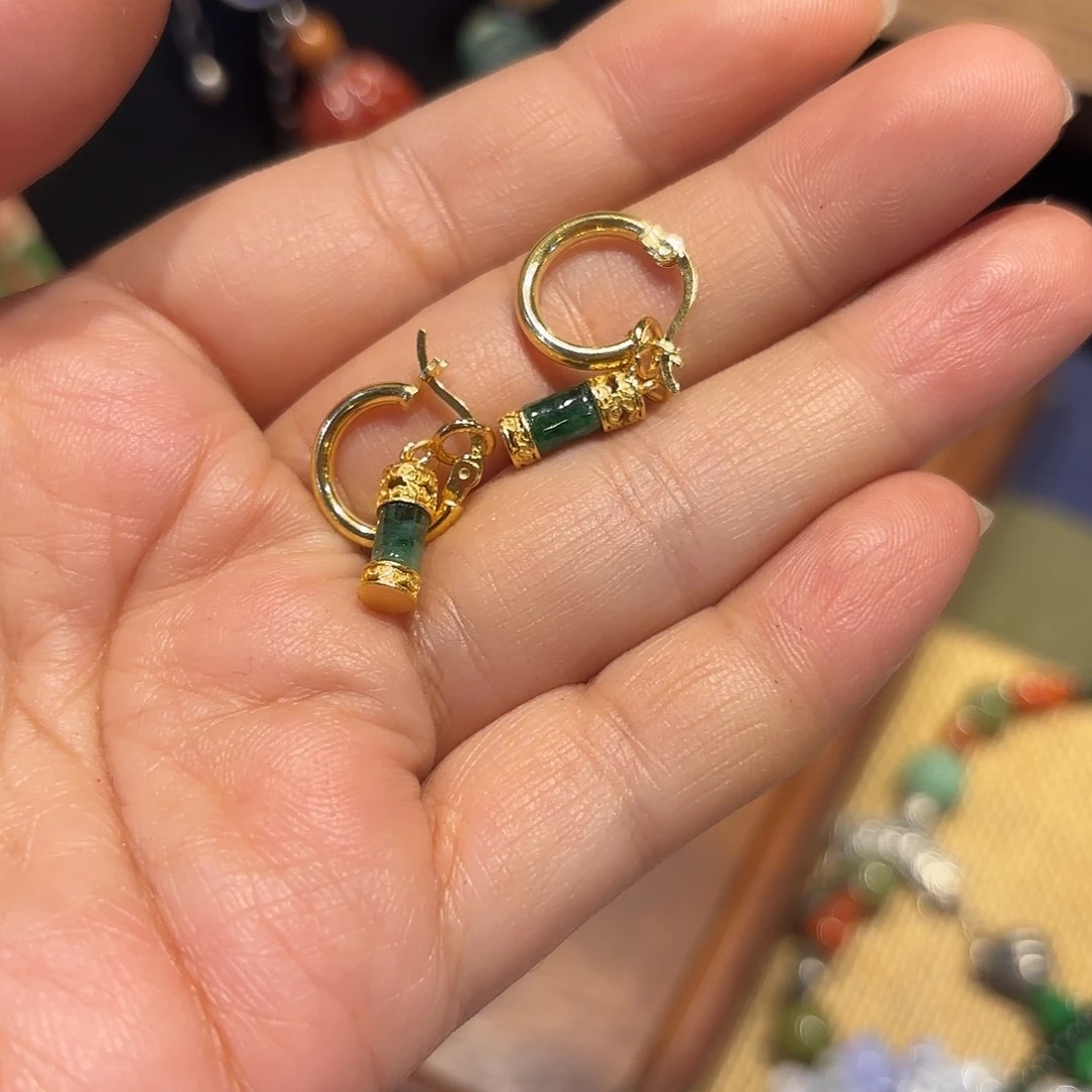 翡翠耳饰未镶嵌原创