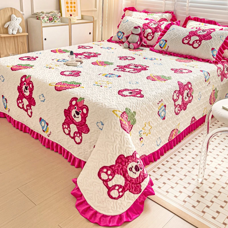 牛奶绒床盖单件冬季榻榻米水晶珊瑚绒夹棉床单加绒三件套冬款炕盖