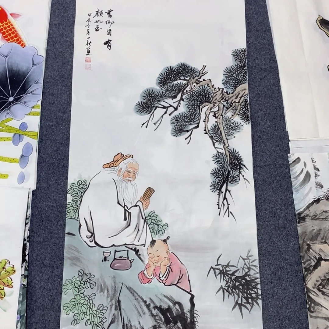 国画尺寸100✖️50三尺手绘国画