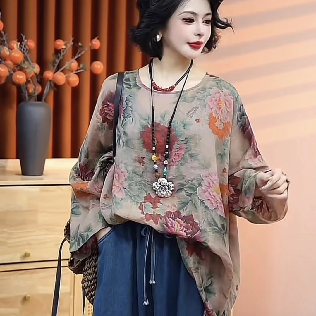 【乔一推荐】2025春季新款中式国风气质透气清凉苎麻女上衣25971