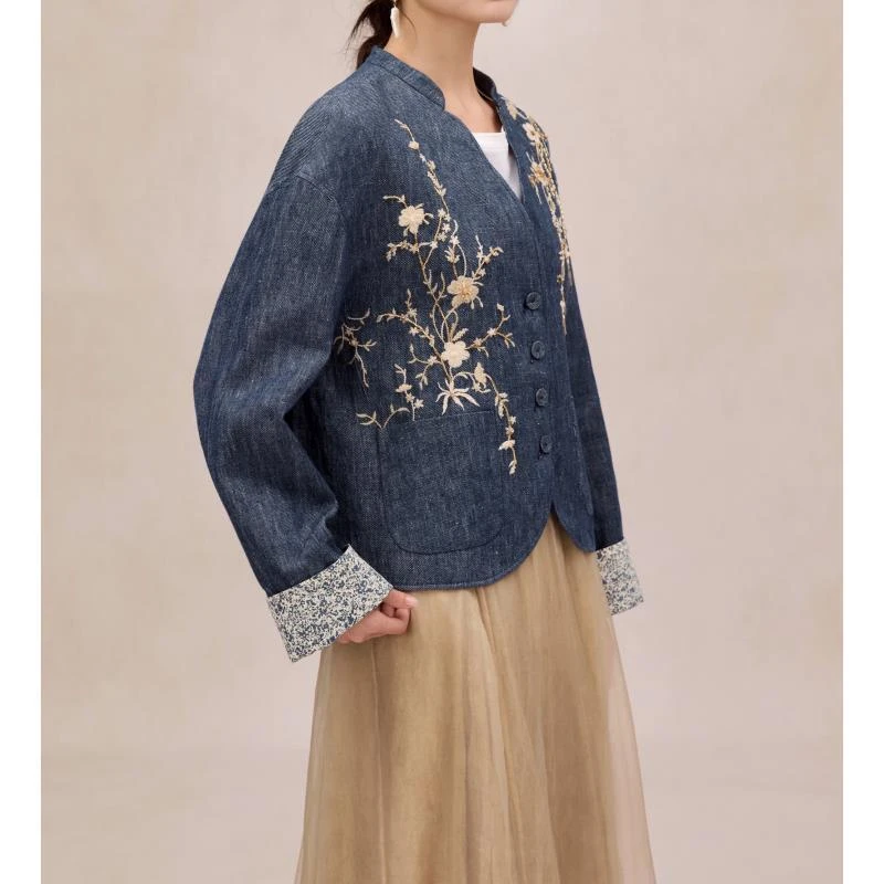 【奥兰多多&杨子家轻奢定制】花卉刺绣外套625593