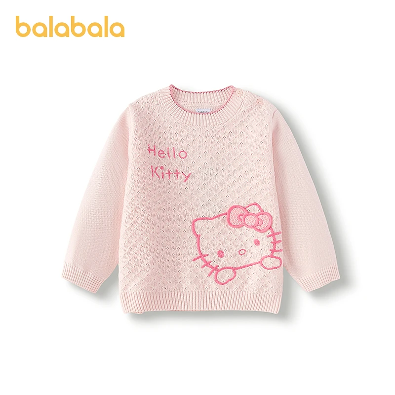 【hellokittyIP商场同款】巴拉巴拉女童毛衣绣花针织衫秋冬2025新