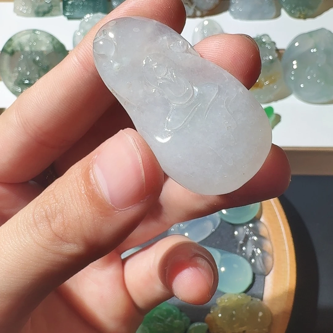 翡翠未镶嵌挂件无像观音