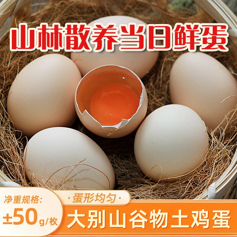 40枚土鸡蛋农家散养散放新鲜土鸡蛋粉壳现捡现发