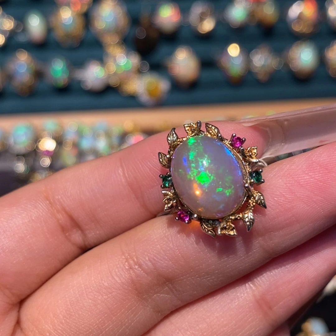 欧泊银S925镶嵌戒指